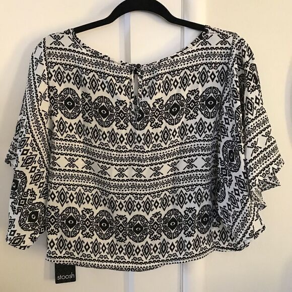 Stoosh Juniors Pattern Flutter Sleeve Crop Top - Picture 7 of 7